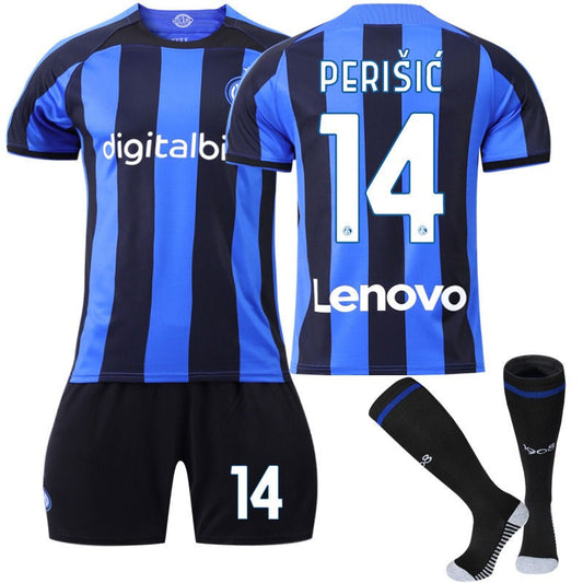 Beakey PERISIC #14 Milano F.C Home Jersey 2022/23 Soccer Jersey Kit Football T-shirt Set For Adult Kids