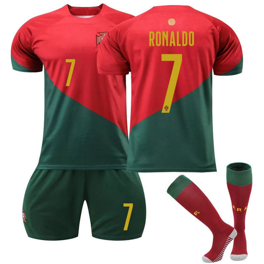 Beakey RONALDO #7 Portugal Home B-Jersey 2022/23 Soccer B-Jersey Kit Football T-shirt Set For Adult Kids