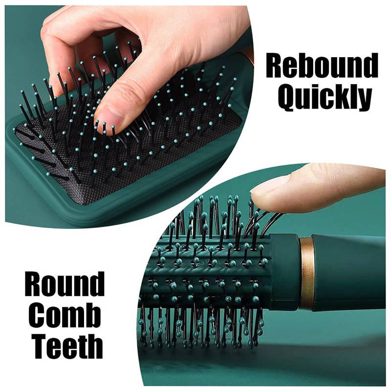 Beakey 4 Pcs Hair Brush Gifts Set for Women Detangling Hairbrush Flexible Soft Pin Bristles for Long Thick Curly Hair-010Green