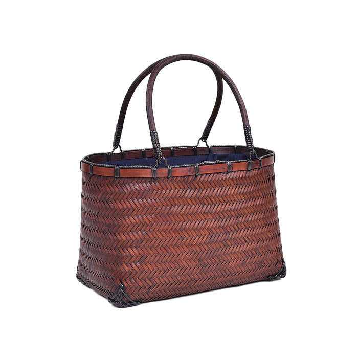 Beakey Retro Womens Bamboo Handbag Handmade Large Tote Bag Wicker Basket Bag