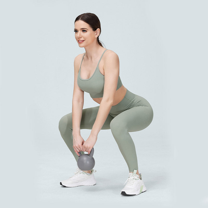Beakey Womens Yoga Pants Breathable Naked Feeling Fitness Leggings-Green