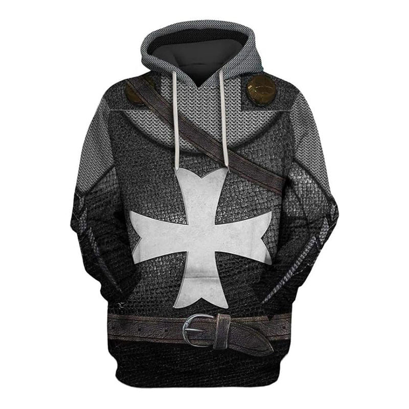 Beakey Medieval Knight Hoodie for Women Men Classic 3D Printed Sweatshirt-A