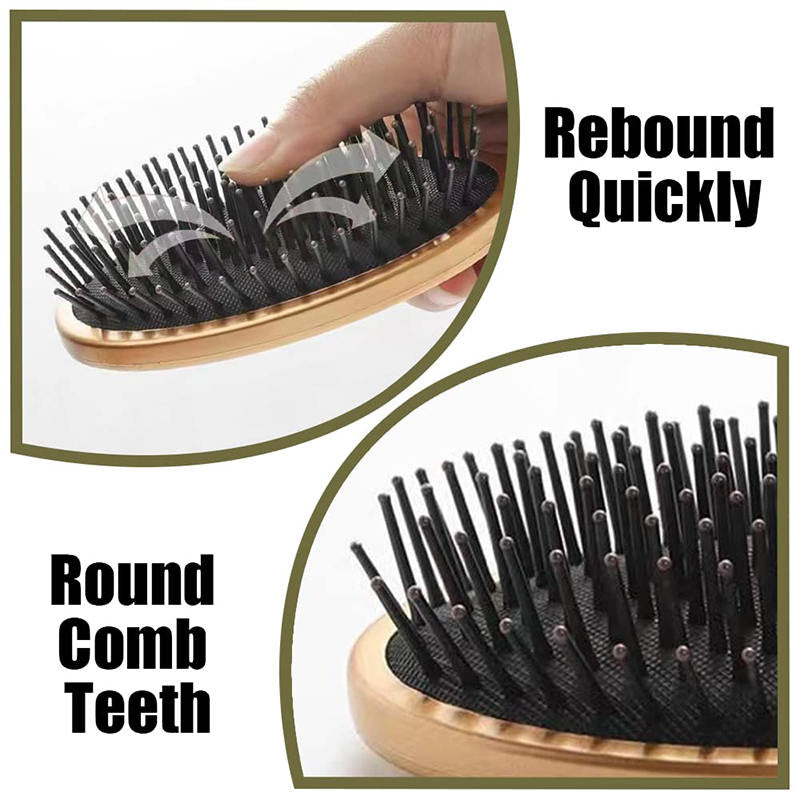 Beakey 4 Pcs Hair Brush Anti Static Massage Oval Comb for Women Men-Gold