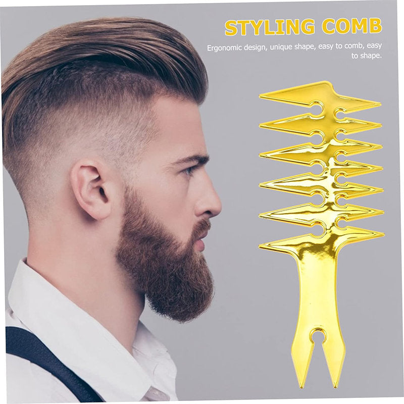 Beakey Wide Tooth Comb Double Sided for Men Hair Styling Texture Comb-Gold