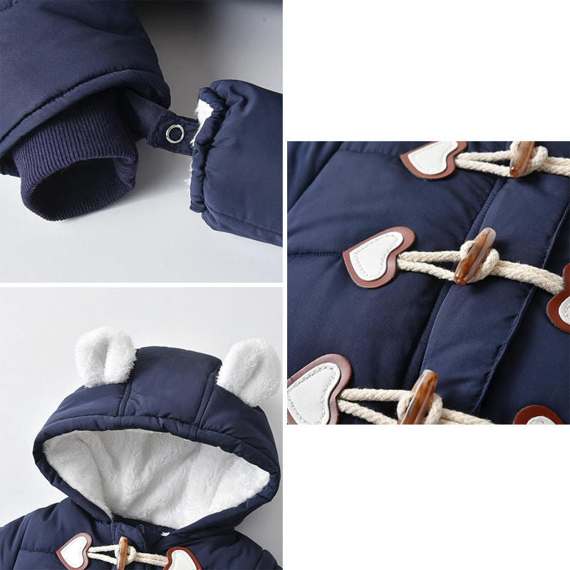 Beakey Baby Cute Snowsuit with Gloves Fleece Lining Warm Footed Romper
