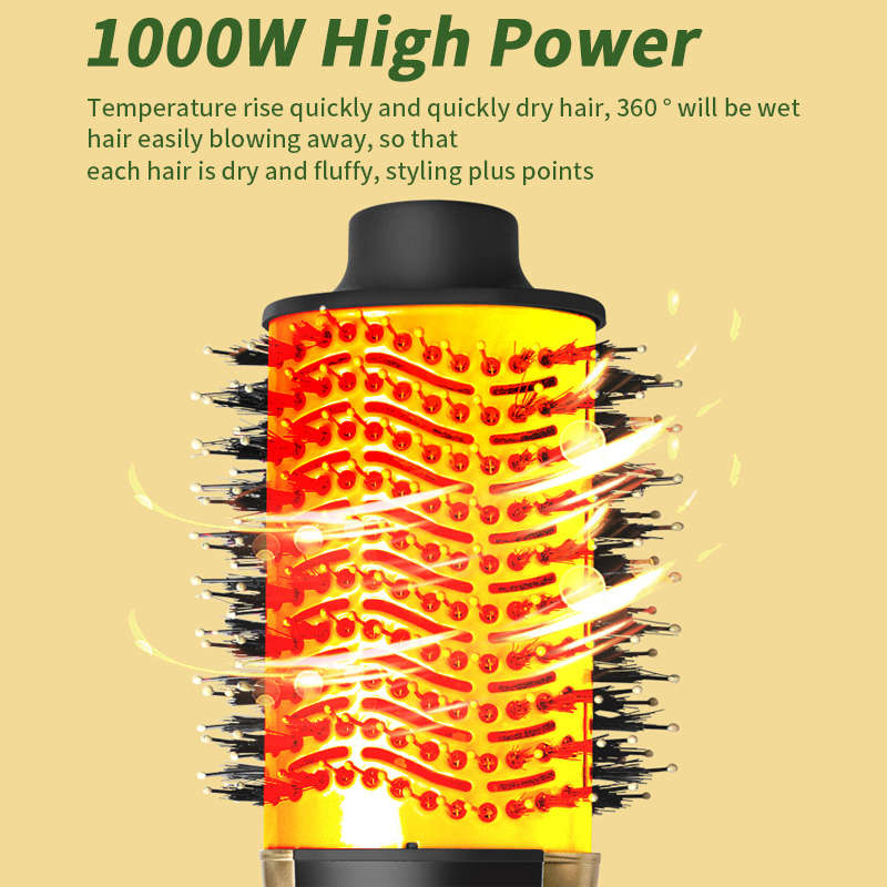 Beakey Blow Dryer Brush with Negative Ions & 3 Temps for All Hair Types-Red