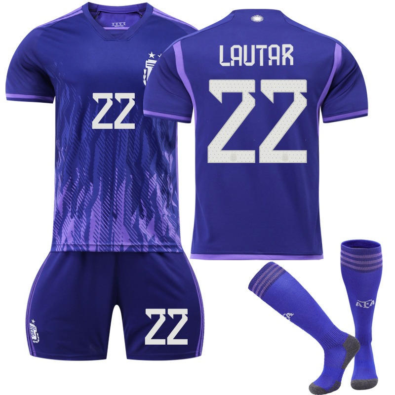 Beakey Martinez #22 Argentina Away B-Jersey 2022/23 Soccer B-Jersey Kit Football T-shirt Set For Adult Kids