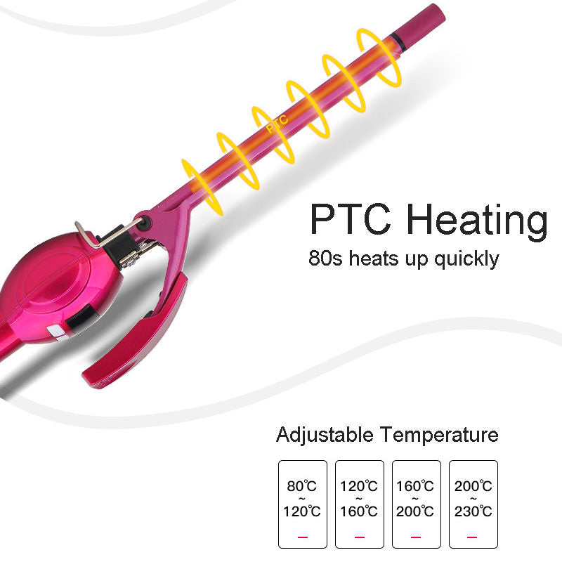 Beakey Ceramic Curling Iron with Adjustable Temperature for Short Long Hair