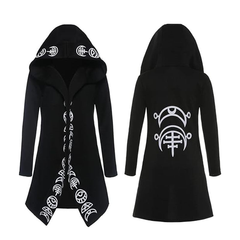 Beakey Punk Gothic Sweatshirt for Women Long Sleeve Open Hoodie Oversized