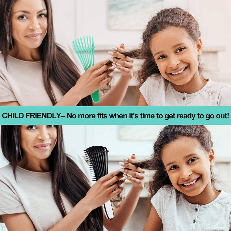 Beakey 2 Pack Detangling Brush for Curly Hair Detangler Brush for Wet Dry Long Thick Curly Hair-GreenWhite