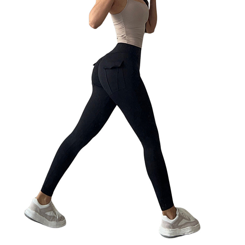 Beakey Womens Yoga Pants High Waist Leggings with Pockets for Workout-Black