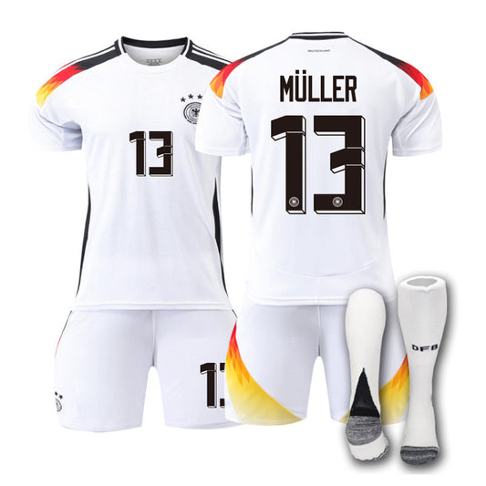 Beakey MULLER #13 Germany Home Jersey Soccer Jersey Kit Football T-shirt Set for Adult Kids