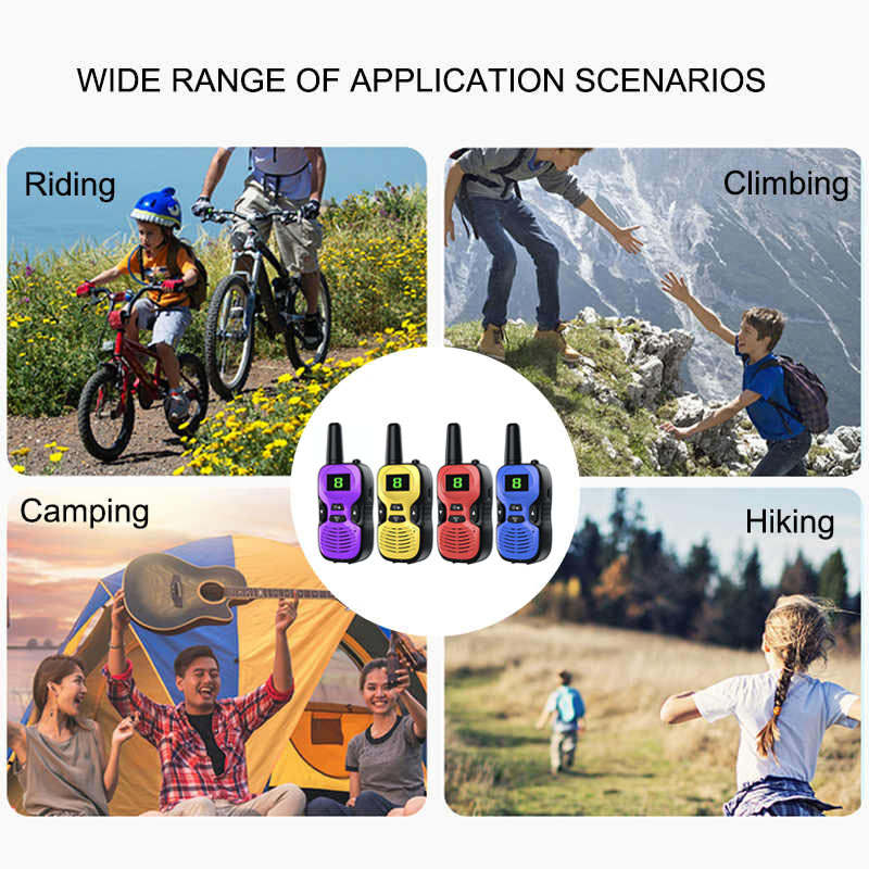 Beakey 4 Pcs Kids Walkie Talkies Rechargeable Long Range Camping Toys