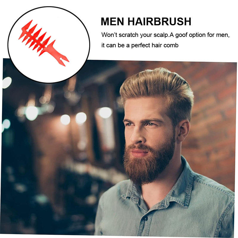 Beakey Wide Tooth Comb Double Sided for Men Hair Styling Texture Comb-Red