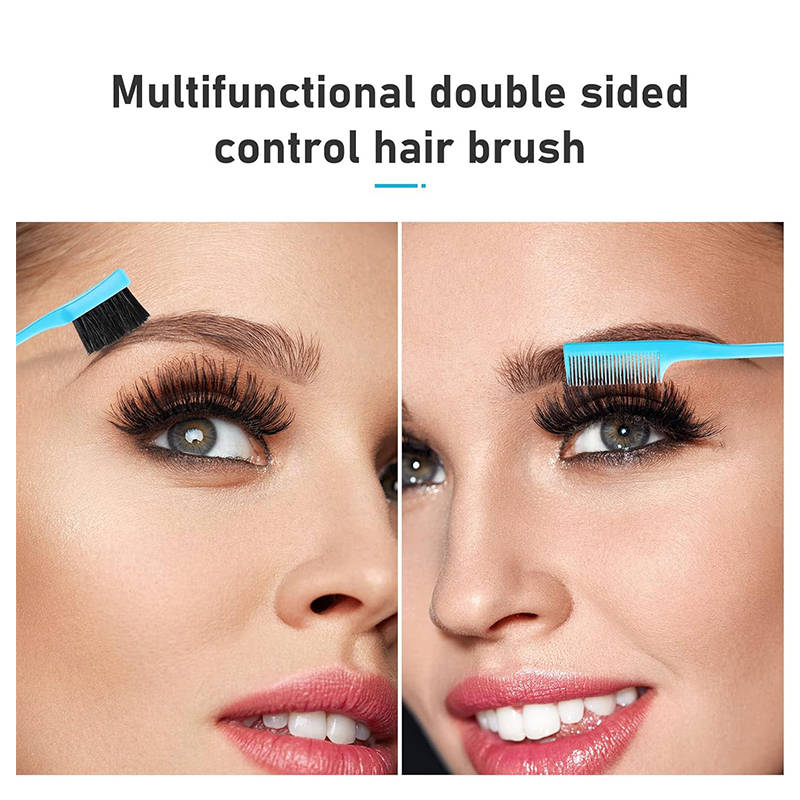 Beakey 12 Pieces Hair Brush Set Nylon Teasing Hair Brushes Rat Tail Combs with Duckbill Clips for Women-Blue