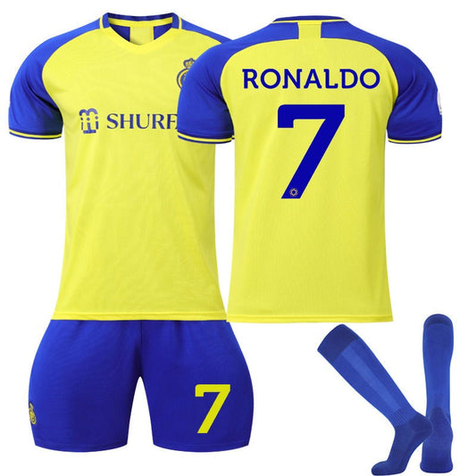 Beakey RONALDO #7 Nassr FC 2022/23 Home B-Jersey Mens Soccer B-Jersey Kit Football T-shirt Set For Adult Kids