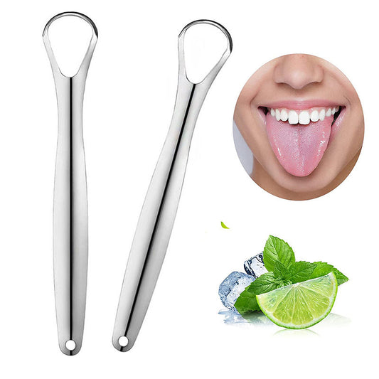 Beakey 2 Pack Stainless Steel Tongue Scraper Reduce Bad Breath Tongue Cleaners
