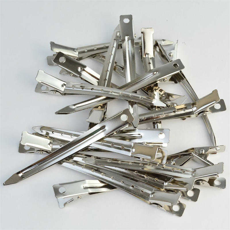 Beakey 12 Packs Duck Bill Clips 3.5 Inches Rustproof Metal Clips with Holes for Hair Styling