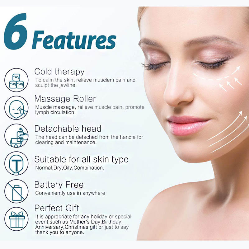 Beakey Ice Roller for Face Eyes Relief Puffiness Massager Roller-White/Green