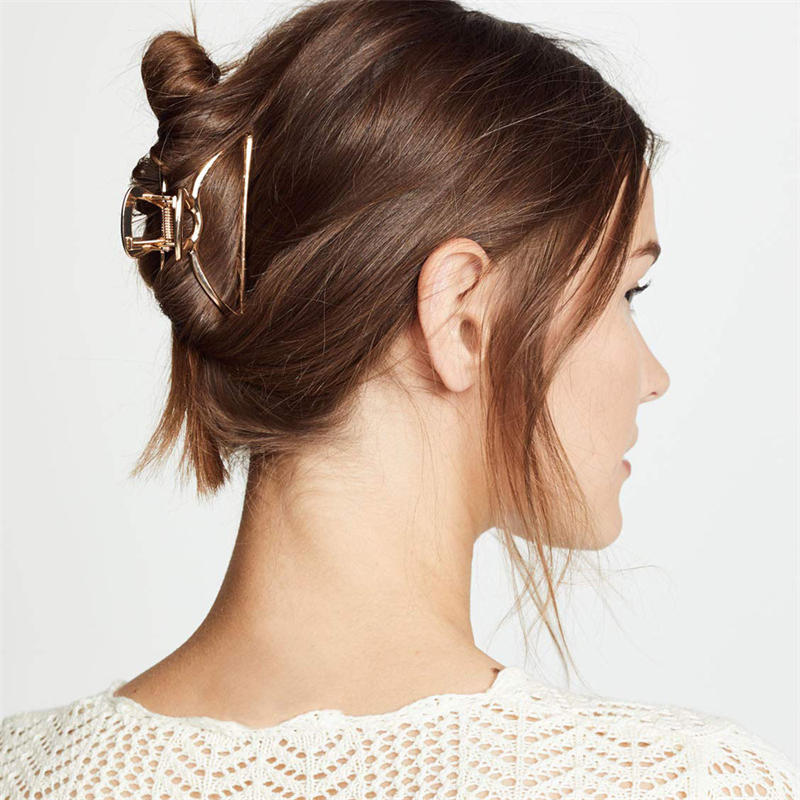 Beakey 3 Packs Metal Geometric Hollow Hair Claw Clips for Thick Hair