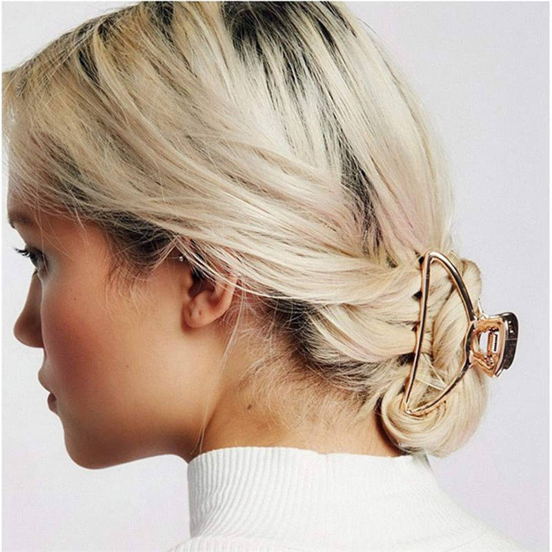 Beakey 3 Packs Metal Geometric Hollow Hair Claw Clips for Thick Hair