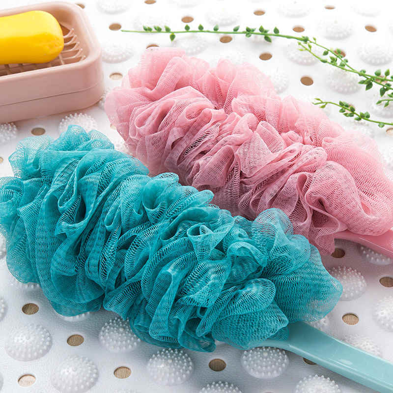 Beakey 3 Pack Back Scrubber for Shower Long Handle Soft Nylon Mesh Bath Ball