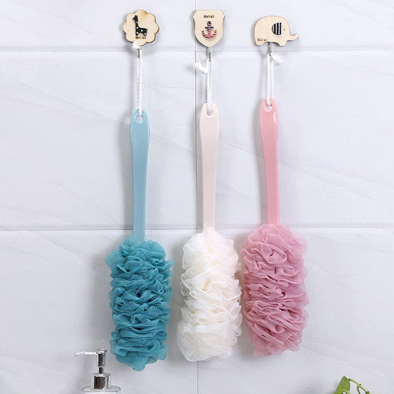 Beakey 3 Pack Back Scrubber for Shower Long Handle Soft Nylon Mesh Bath Ball