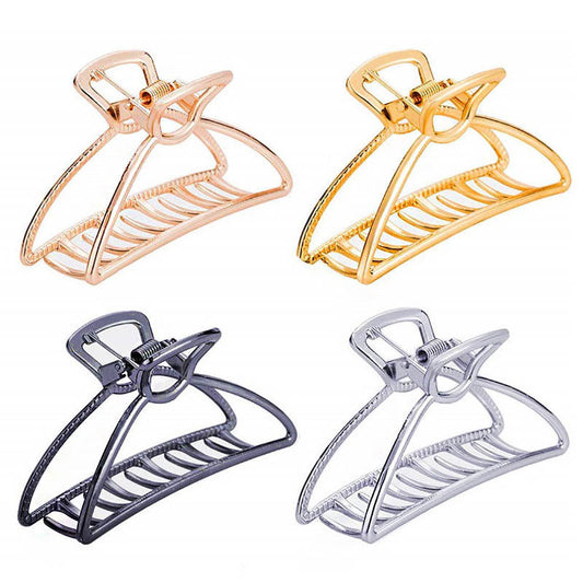 Beakey 4PCS Large Metal Hair Claw Clips Crescent Shape Hairpins for Women Thick Hair-A