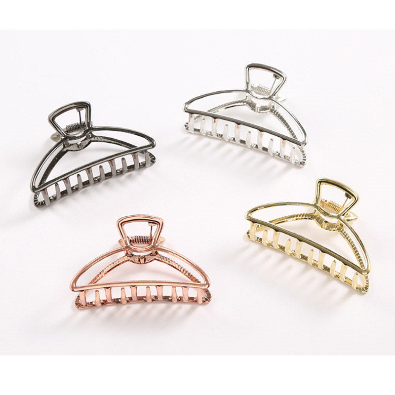 Beakey 4PCS Large Metal Hair Claw Clips Crescent Shape Hairpins for Women Thick Hair-A