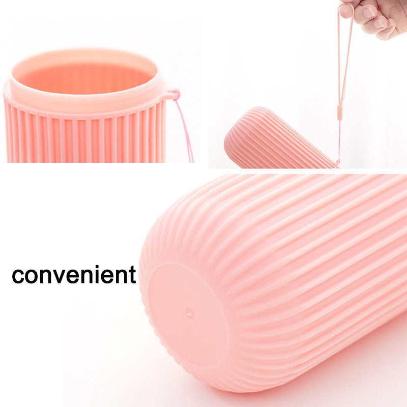 Beakey 2Pcs Travel Toothbrush Holder Portable Toothbrush Case for Camping Business Trip-Gray/Pink