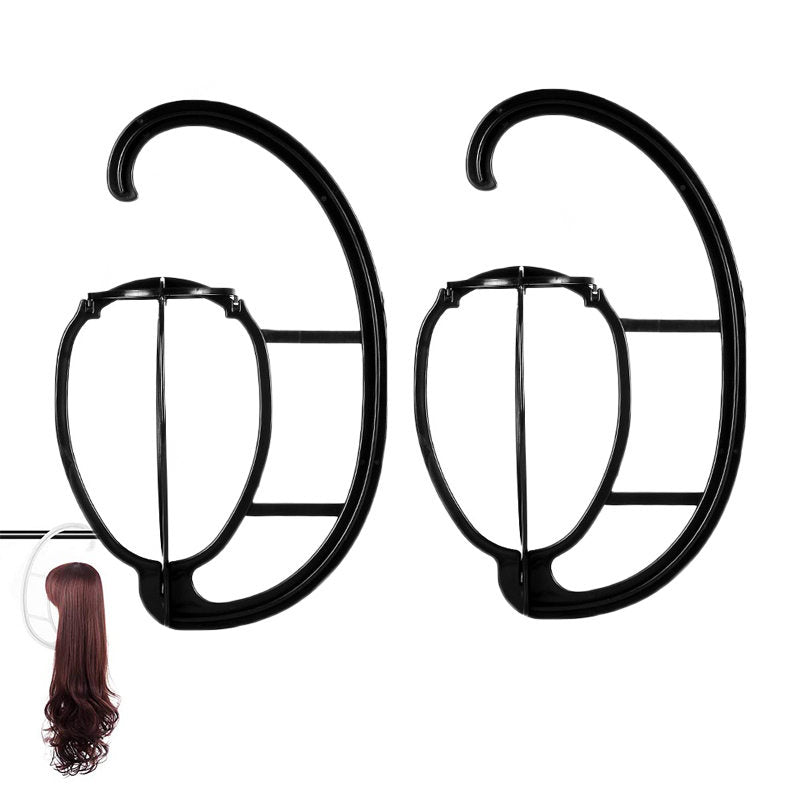 Beakey 2 Pack Hanging Wig Stand Plastic Wig Hook Bracket Hair Accessories-Black