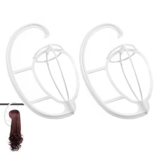 Beakey 2 Pack Hanging Wig Stand Plastic Wig Hook Bracket Hair Accessories-White