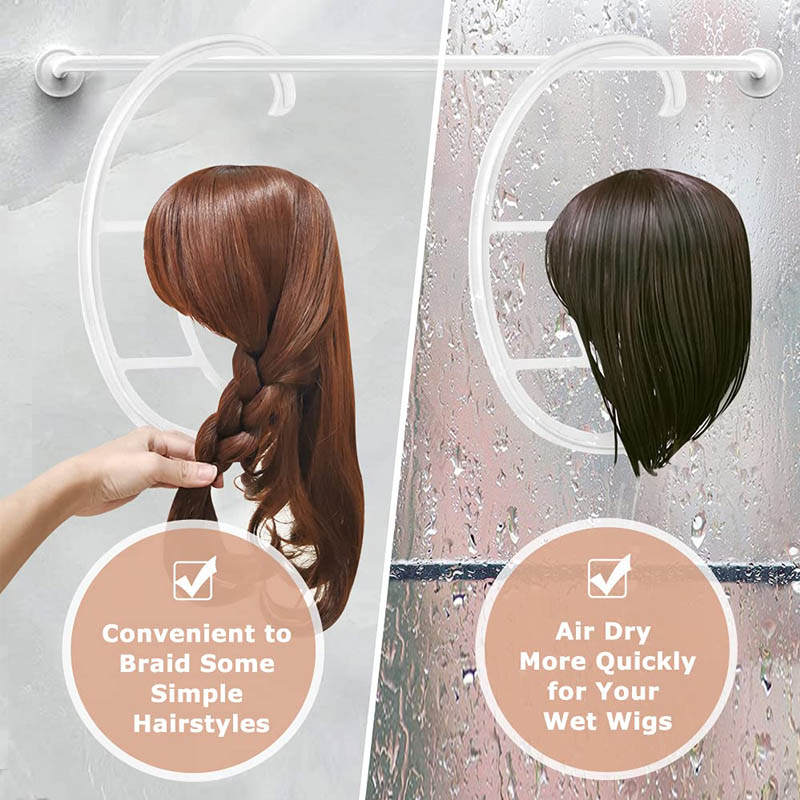 Beakey 2 Pack Hanging Wig Stand Plastic Wig Hook Bracket Hair Accessories-White