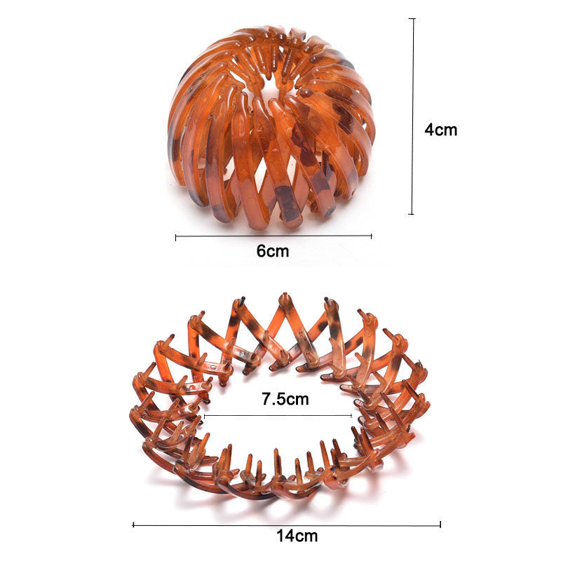 Beakey 12 Pcs Bird Nest Shaped Hair Clips Expandable Ponytail Holder Hair Accessories-LightBlue