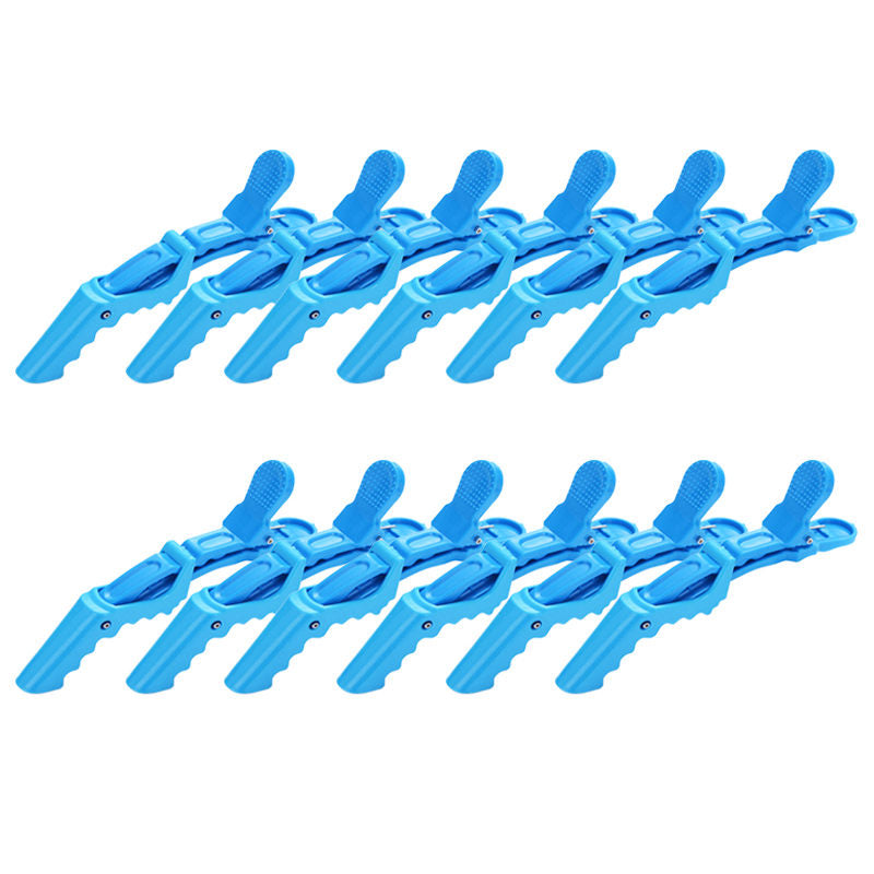 Beakey 12 Pcs Women Styling Hairclip Durable Alligator Plastic Hair Sectioning Clips-Blue