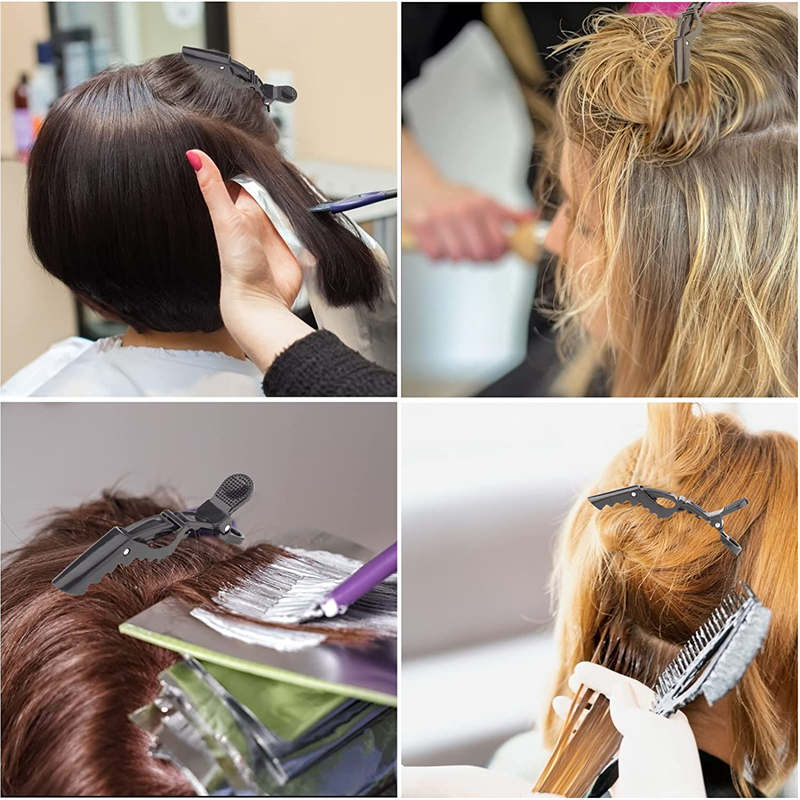 Beakey 12 Pcs Women Styling Hairclip Durable Alligator Plastic Hair Sectioning Clips-Blue