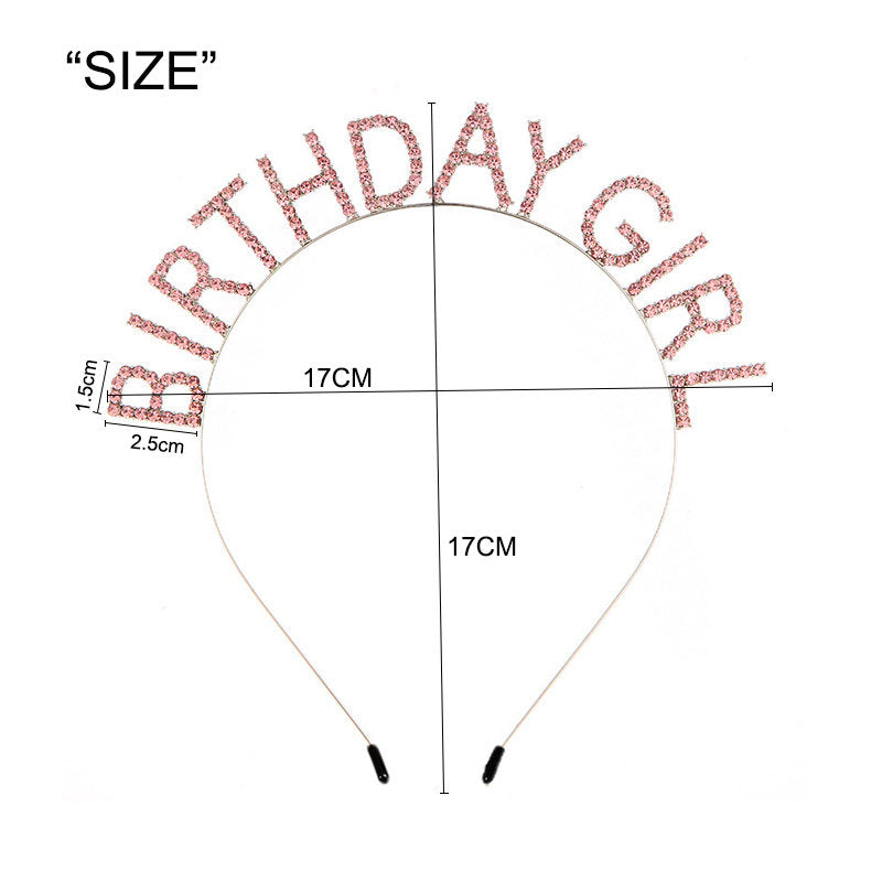 Beakey Birthday Girl Tiara Princess Crown Rhinestone Headband-LakeBlue