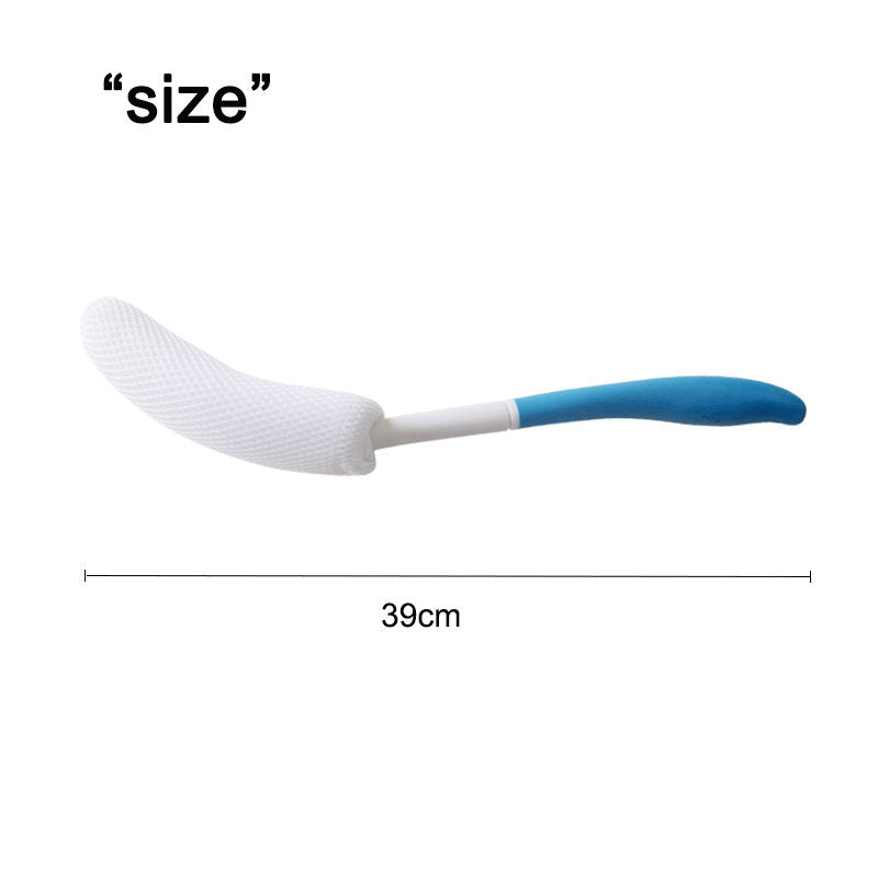 Beakey Long Anti-Slip Curve Handled Bath Body Brush Exfoliate Bath Brush-Blue