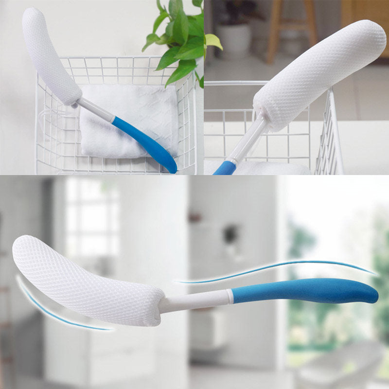 Beakey Long Anti-Slip Curve Handled Bath Body Brush Exfoliate Bath Brush-Blue