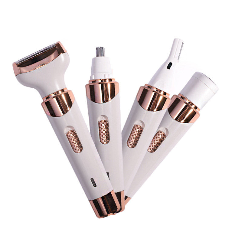 Beakey 4 in 1 Electric Razor for Women Eyebrow Nose Face Legs Underarms Portable Bikini Trimmer