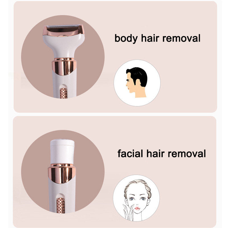 Beakey 4 in 1 Electric Razor for Women Eyebrow Nose Face Legs Underarms Portable Bikini Trimmer