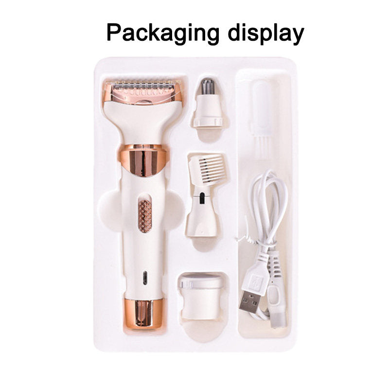 Beakey 4 in 1 Electric Razor for Women Eyebrow Nose Face Legs Underarms Portable Bikini Trimmer