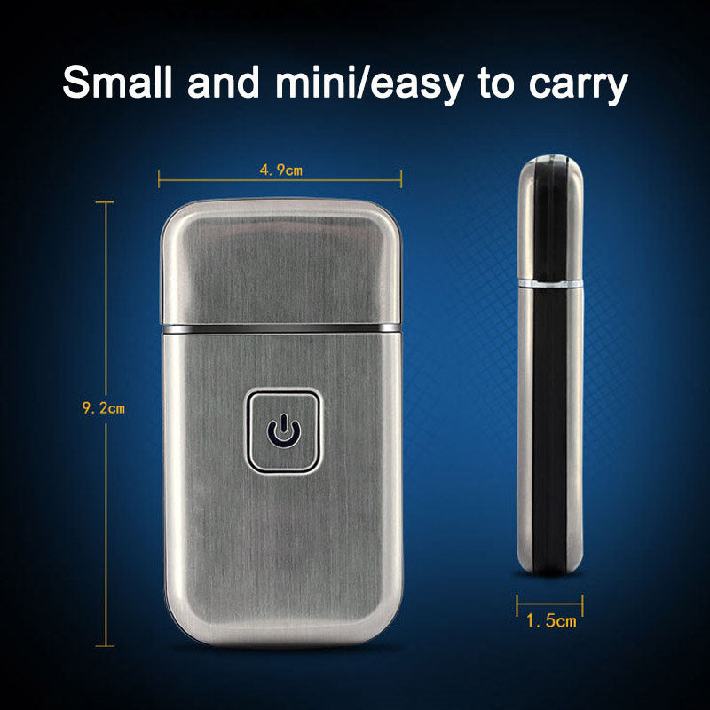 Beakey Mens Mini Electric Razor Cordless USB Charging Travel Portable Face Trimmer-Silver