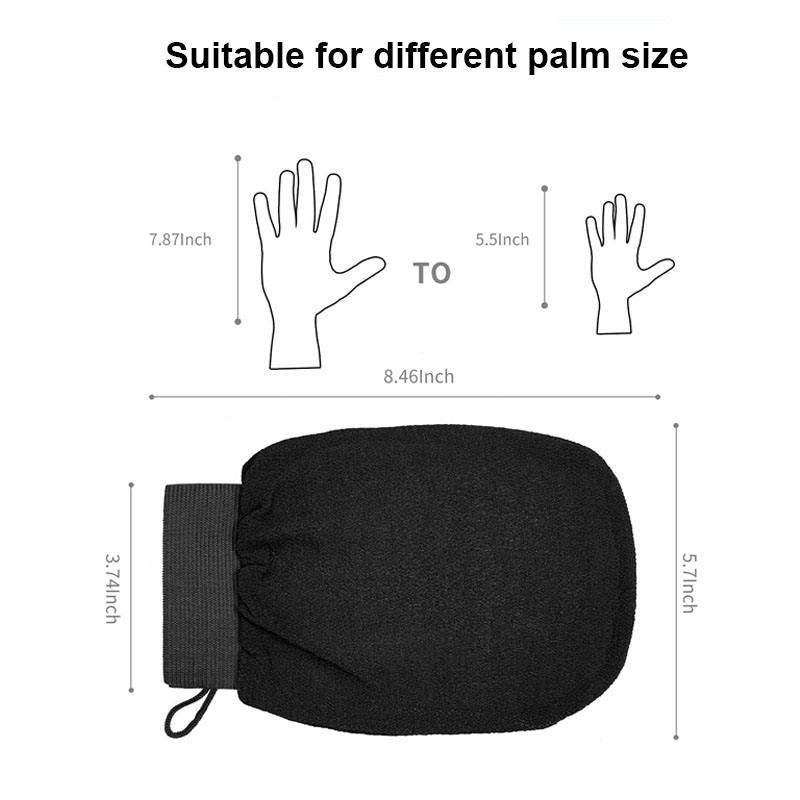 Beakey 2 Pieces  Body Exfoliating Bath Gloves at Home Scrubber Lift Away Dead Skin Bumps-Black