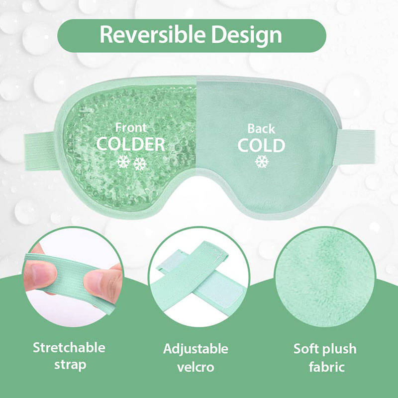 Beakey Reusable Gel Sleeping Ice Eye Mask for Headache Stress Relief-Green