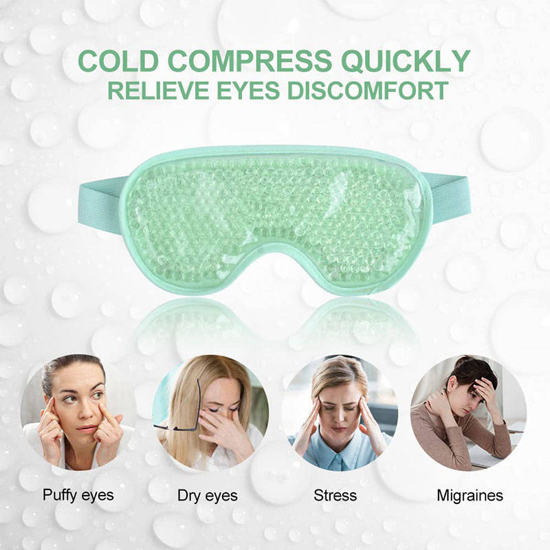 Beakey Reusable Gel Sleeping Ice Eye Mask for Headache Stress Relief-Green