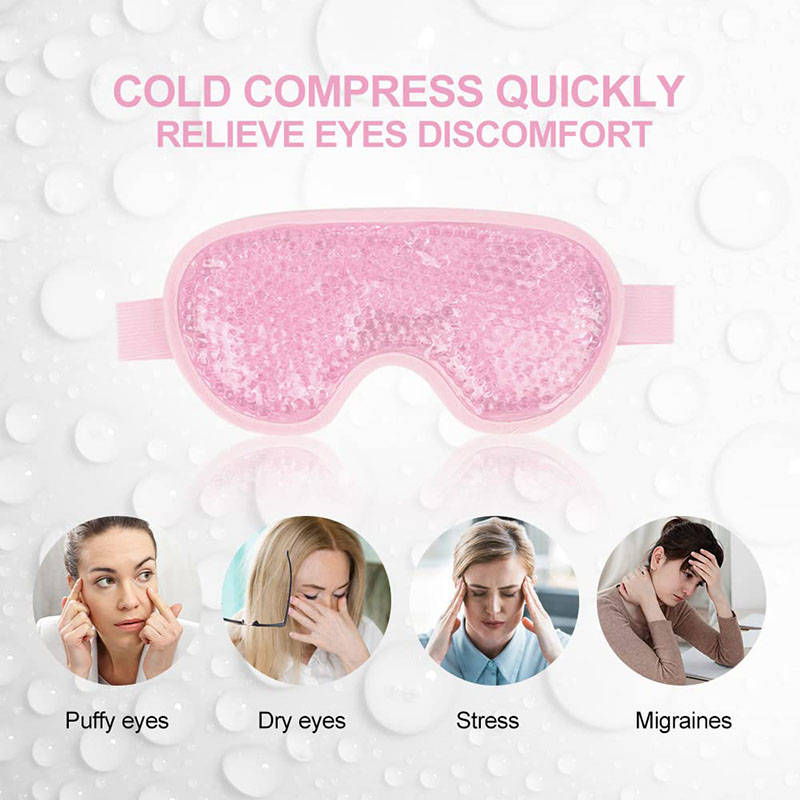 Beakey Reusable Gel Sleeping Ice Eye Mask for Headache Stress Relief-Pink