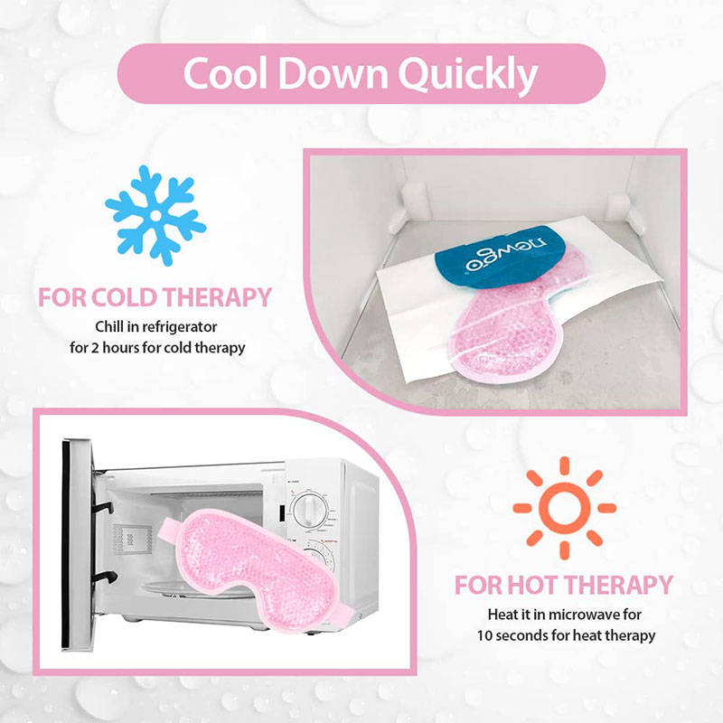 Beakey Reusable Gel Sleeping Ice Eye Mask for Headache Stress Relief-Pink