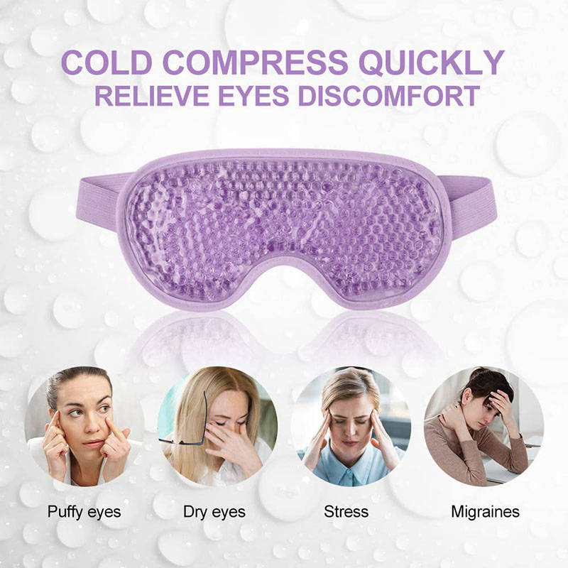 Beakey Reusable Gel Sleeping Ice Eye Mask for Headache Stress Relief-Purple