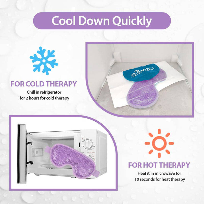 Beakey Reusable Gel Sleeping Ice Eye Mask for Headache Stress Relief-Purple